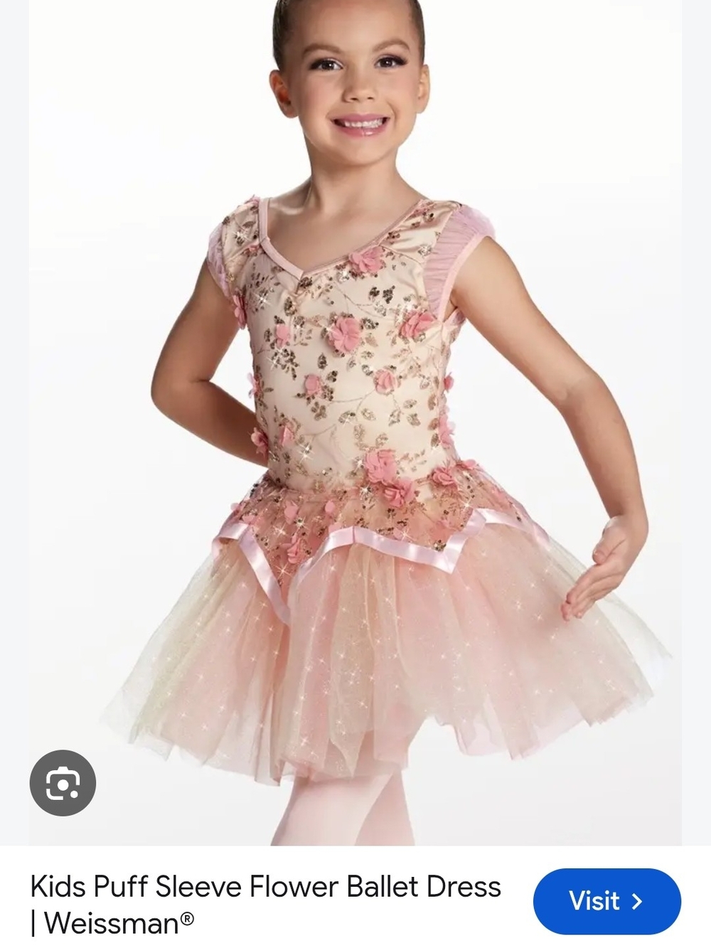 Weissman Showtime Testify To Love Girls' Pink Floral Ballet Dress Dance Size MC